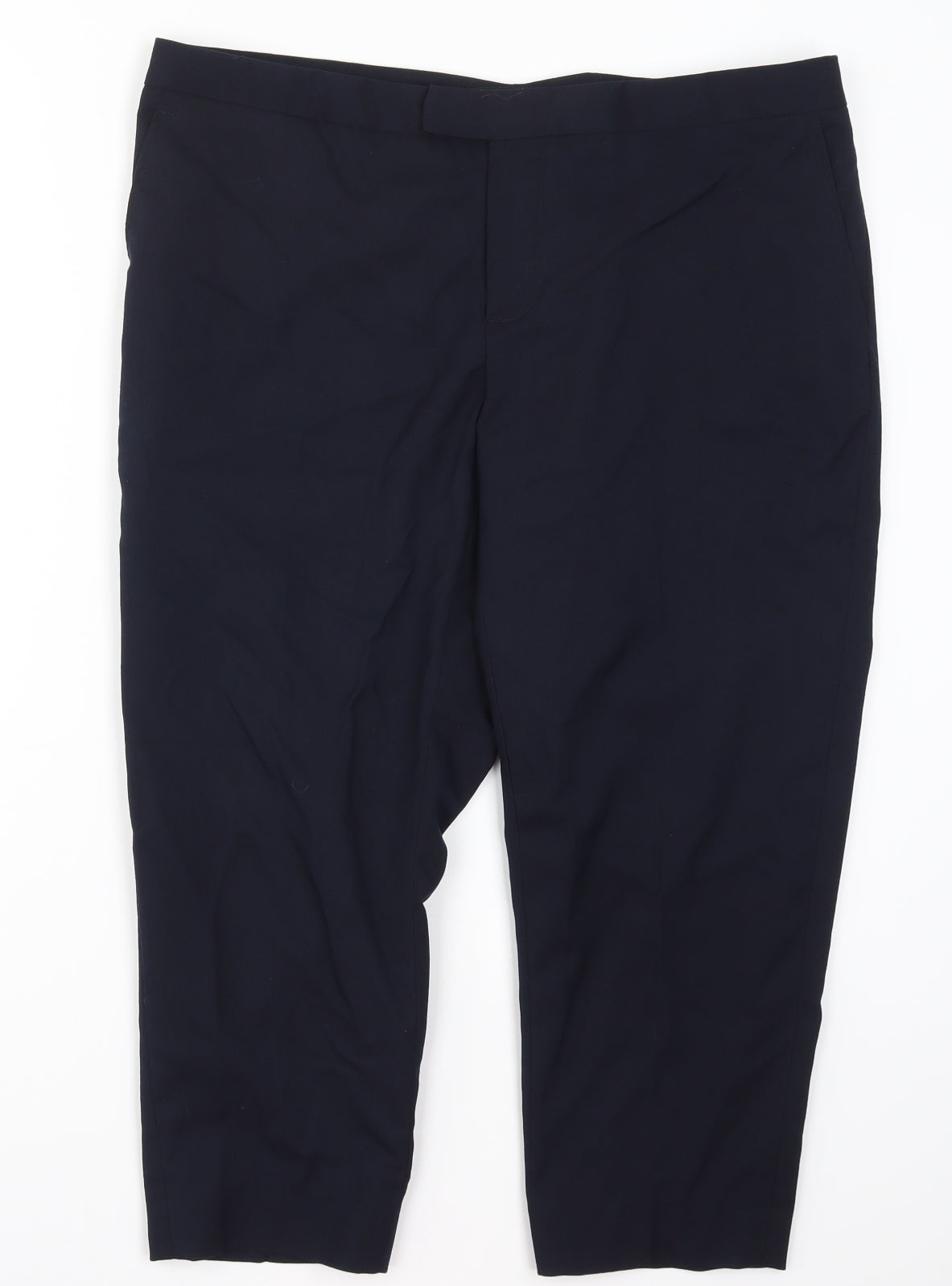 Bao Khanh Silk Womens Blue   Cropped Trousers Size 36 in L21.5 in