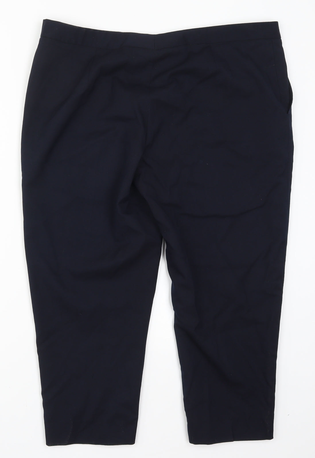 Bao Khanh Silk Womens Blue   Cropped Trousers Size 36 in L21.5 in