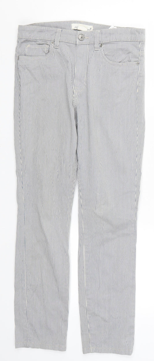 H&M Womens Blue Striped Denim Skinny Jeans Size 8 L25 in