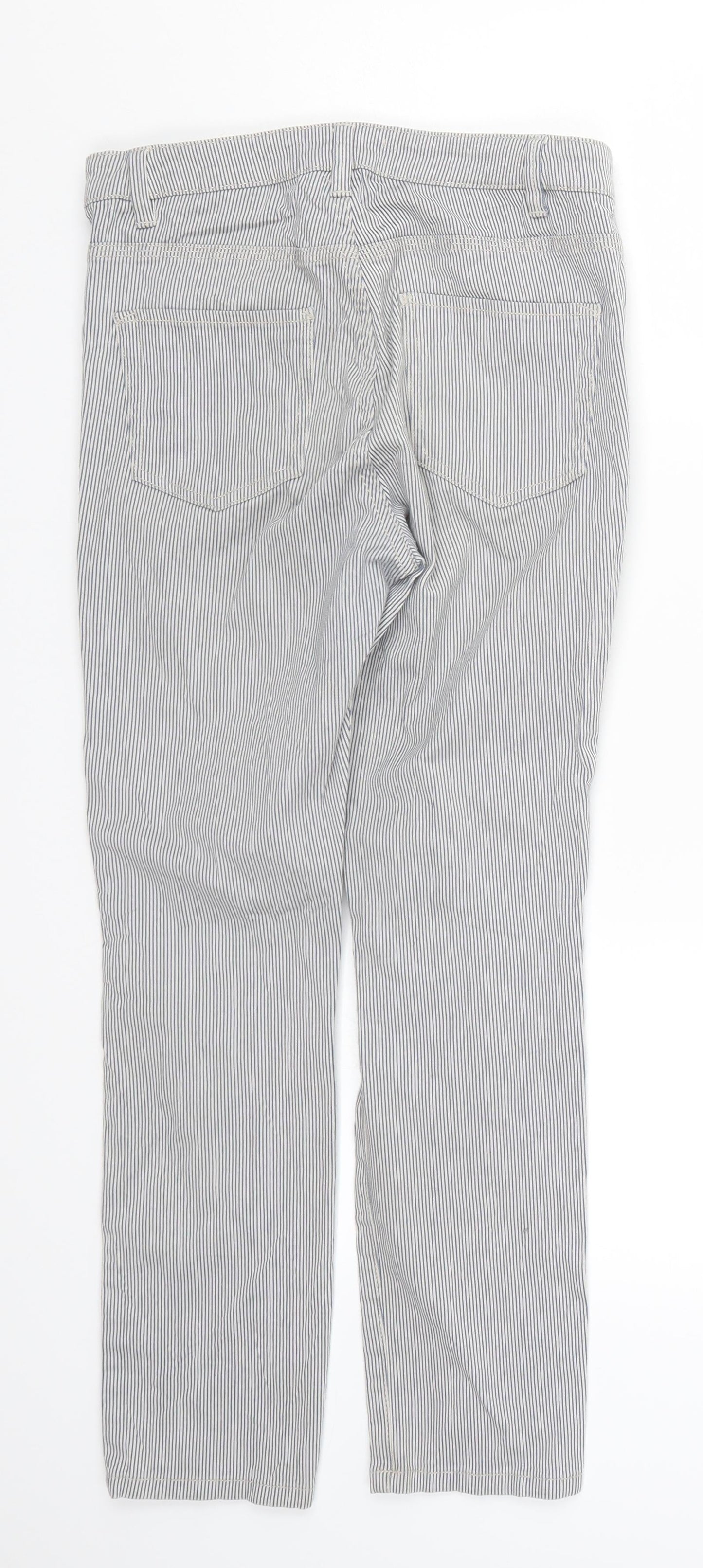 H&M Womens Blue Striped Denim Skinny Jeans Size 8 L25 in