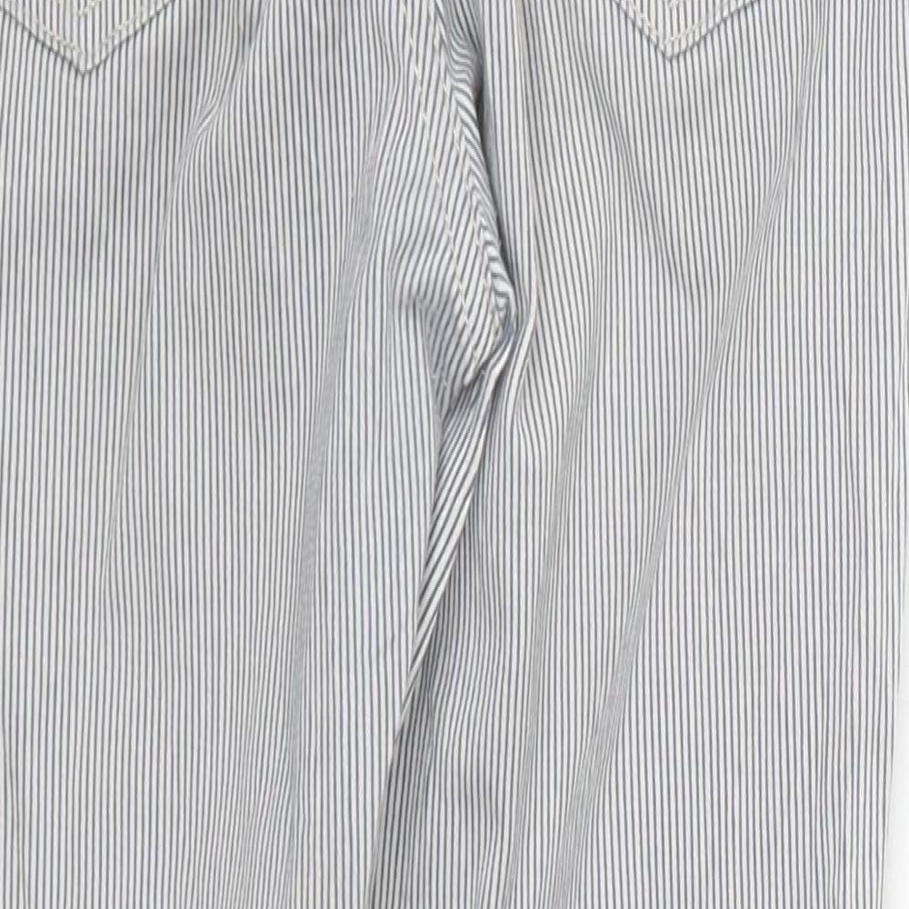 H&M Womens Blue Striped Denim Skinny Jeans Size 8 L25 in