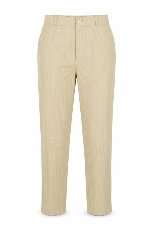 Award Womens Beige Striped  Trousers  Size 12 L27.5 in