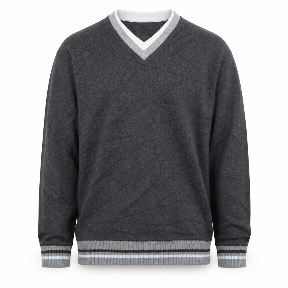 Easy Mens Grey  Knit Pullover Jumper Size S