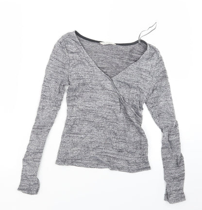 Additional front view of Miss Selfridge women’s blue knit jumper, size UK 6