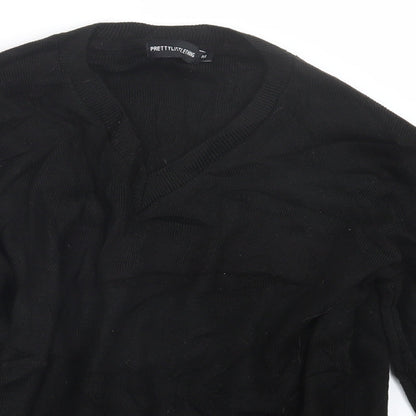 PRETTYLITTLETHING Womens Black  Knit Pullover Jumper Size M
