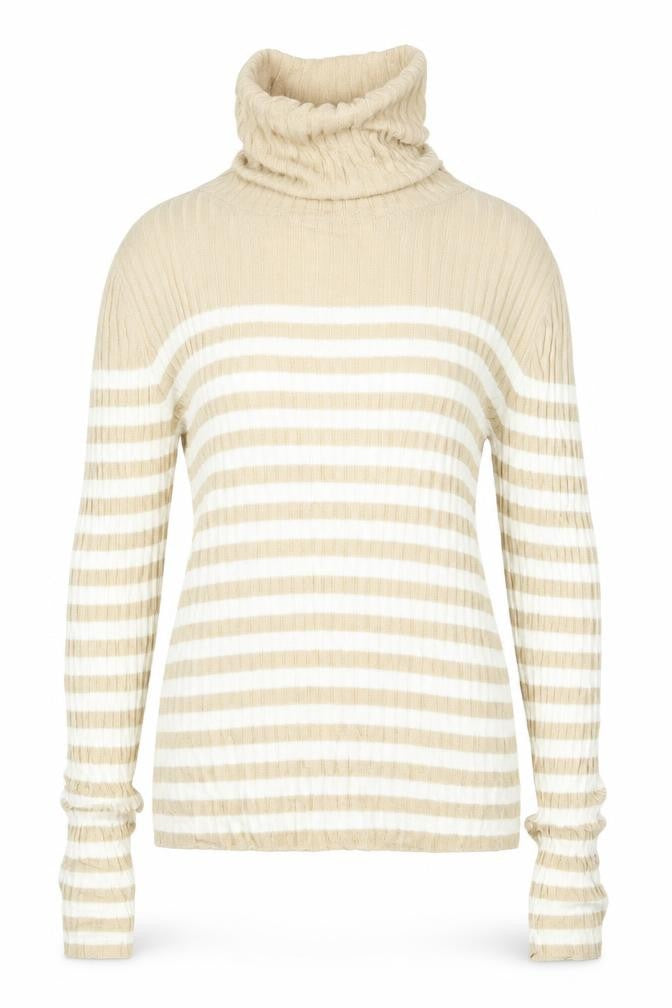 BHS Womens Beige Striped Knit Pullover Jumper Size 10