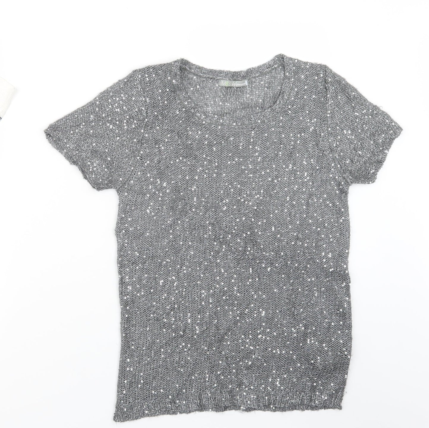 Marks and Spencer Womens Grey  Knit Pullover Jumper Size 12