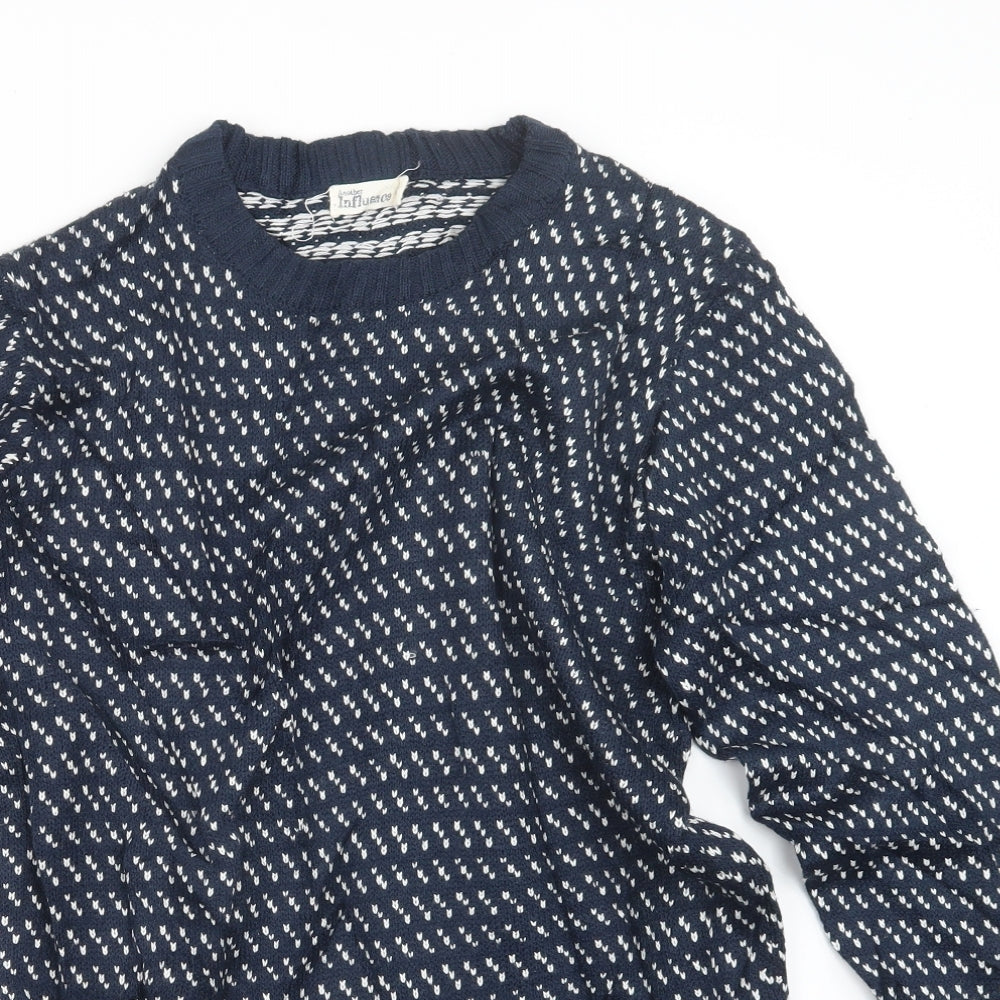 Another Influence Mens Blue  Knit Pullover Jumper Size M