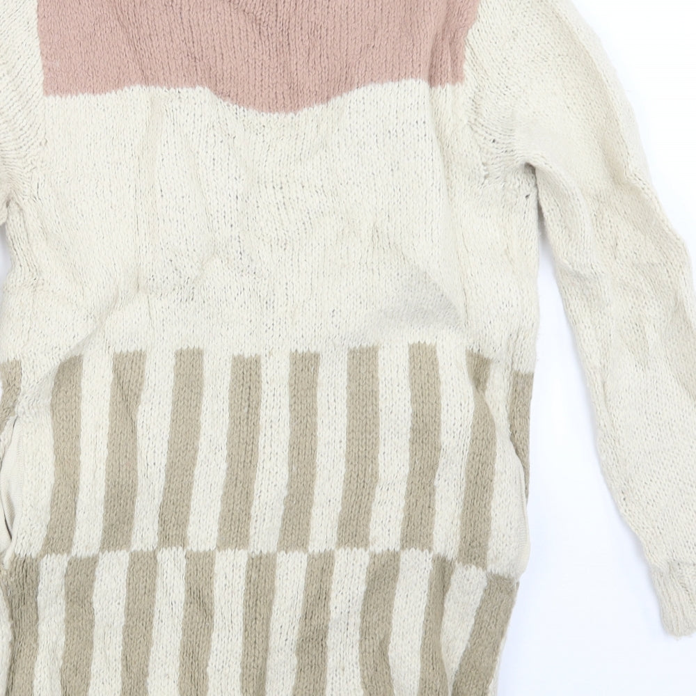 Silence + Noise Womens Beige  Knit Cardigan Jumper Size S
