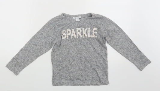 Primark Girls Grey   Pullover Jumper Size 6-7 Years  - Sparkle