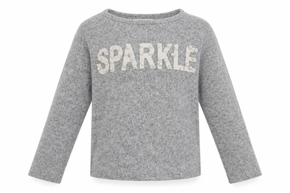 Primark Girls Grey   Pullover Jumper Size 6-7 Years  - Sparkle