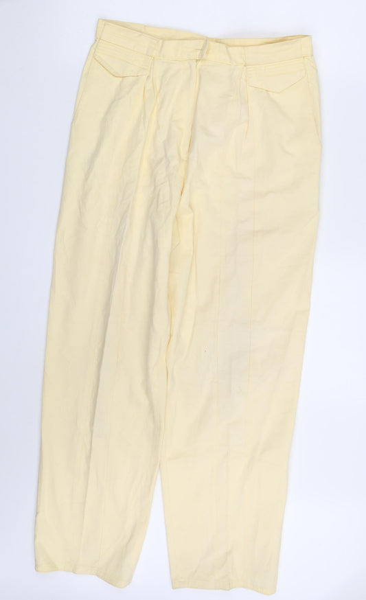 Preworn Womens Ivory   Dress Pants Trousers Size 14 L27 in