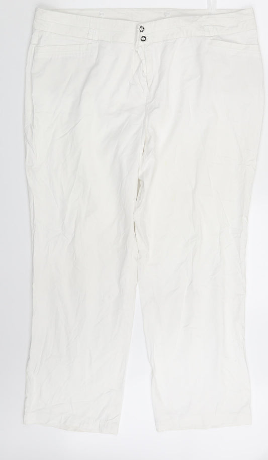 Gelco Womens White   Chino Trousers Size 40 in L28 in