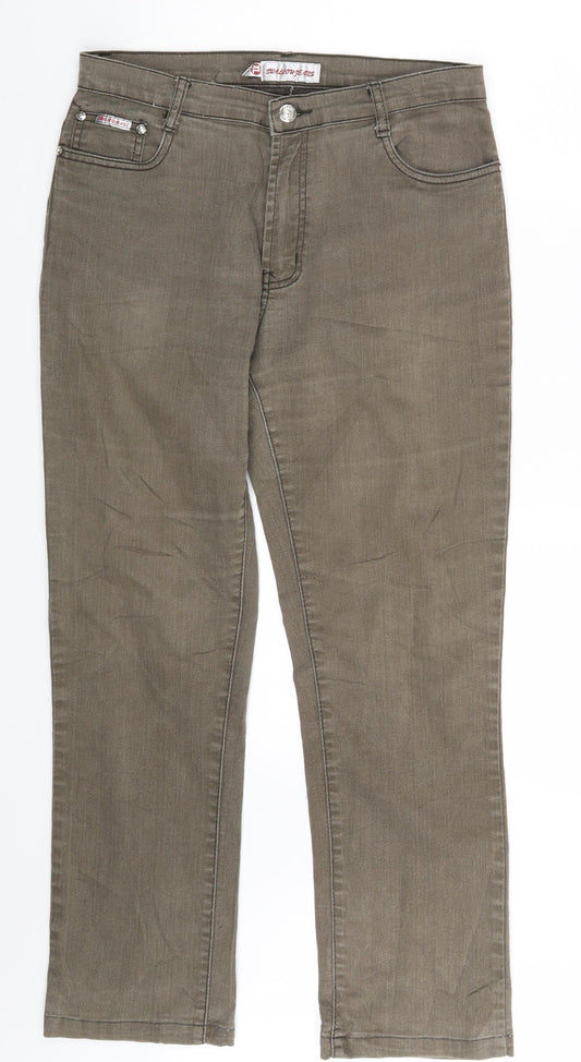 Swallow Jeans Womens Beige  Denim Straight Jeans Size XL L28 in