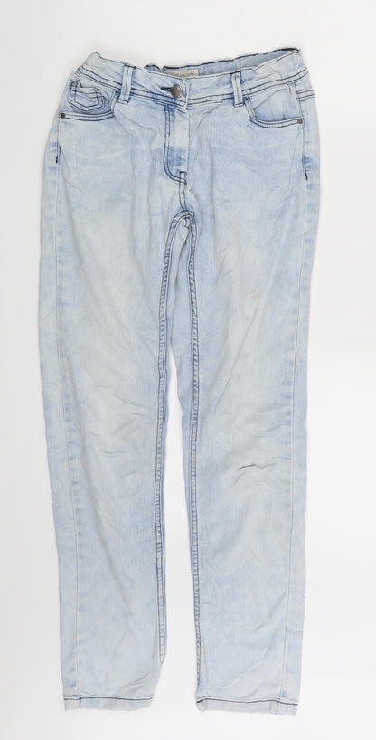 Additional front view of 152 Jeans girls’ blue denim straight jeans one size