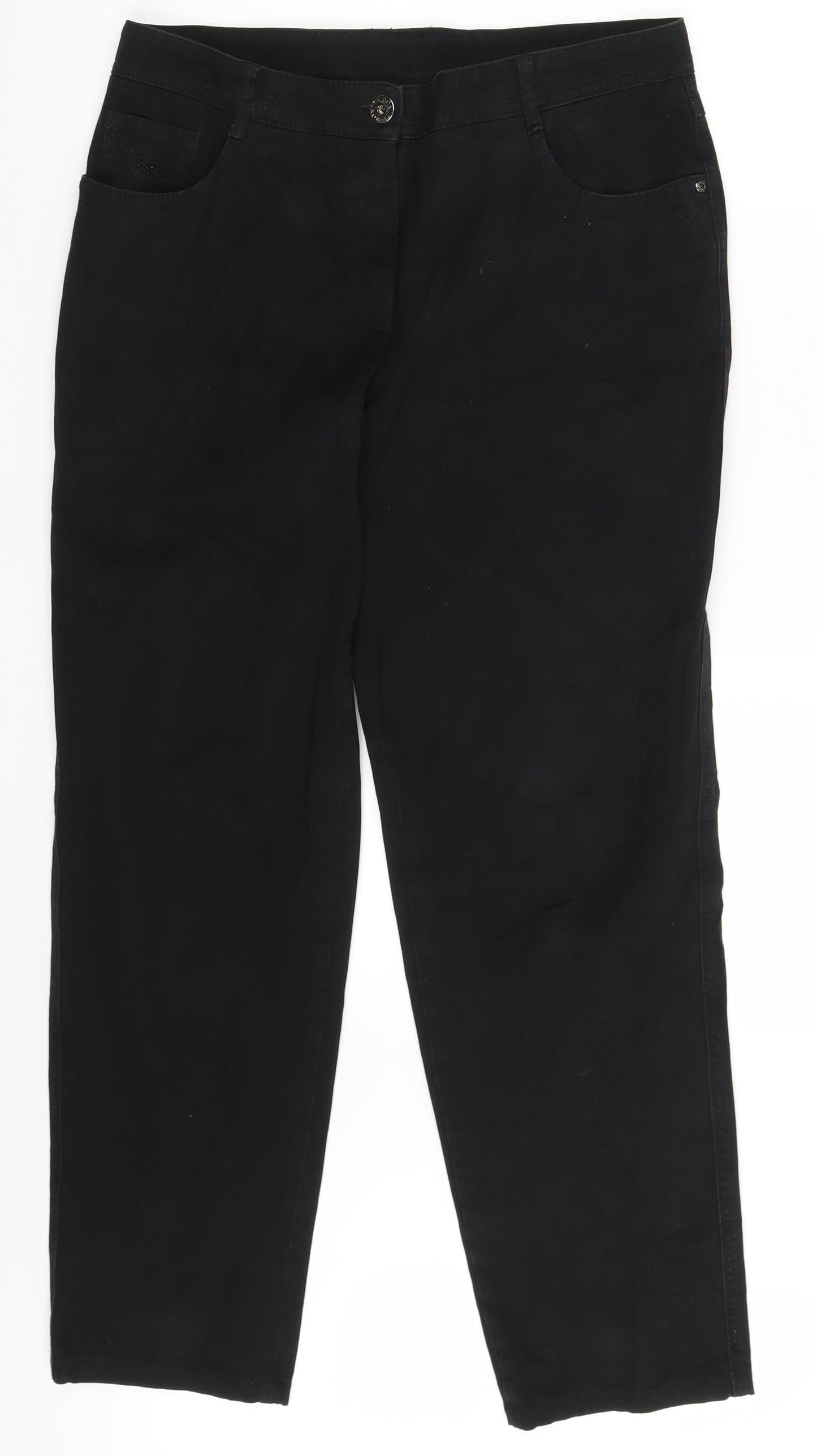 Bonita Womens Black  Denim Straight Jeans Size 32 in L28 in