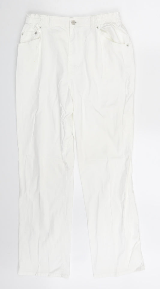 Original Jeanswear Womens White  Denim Straight Jeans One Size L28 in