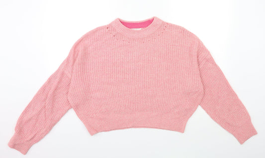 Topshop Womens Pink  Knit Pullover Jumper Size S