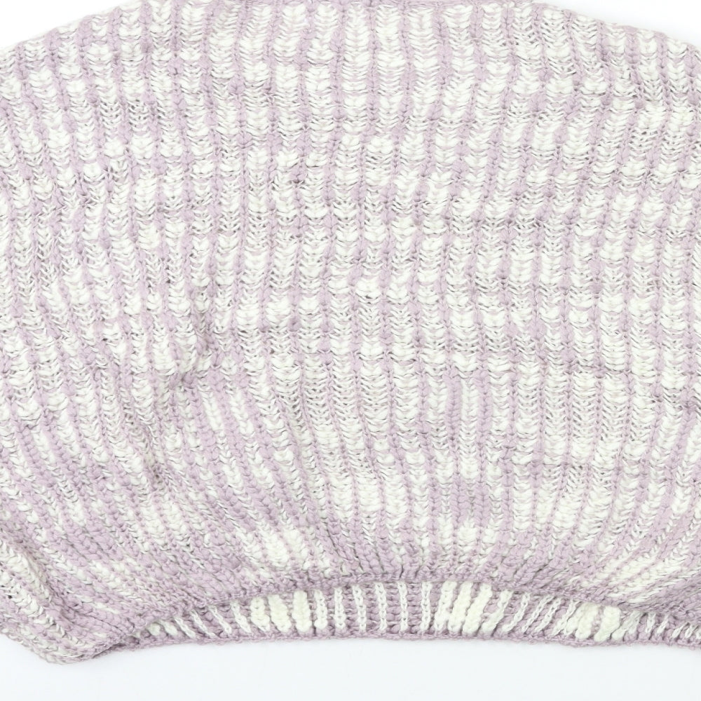 Cotton Womens Pink Striped Knit Pullover Jumper Size S