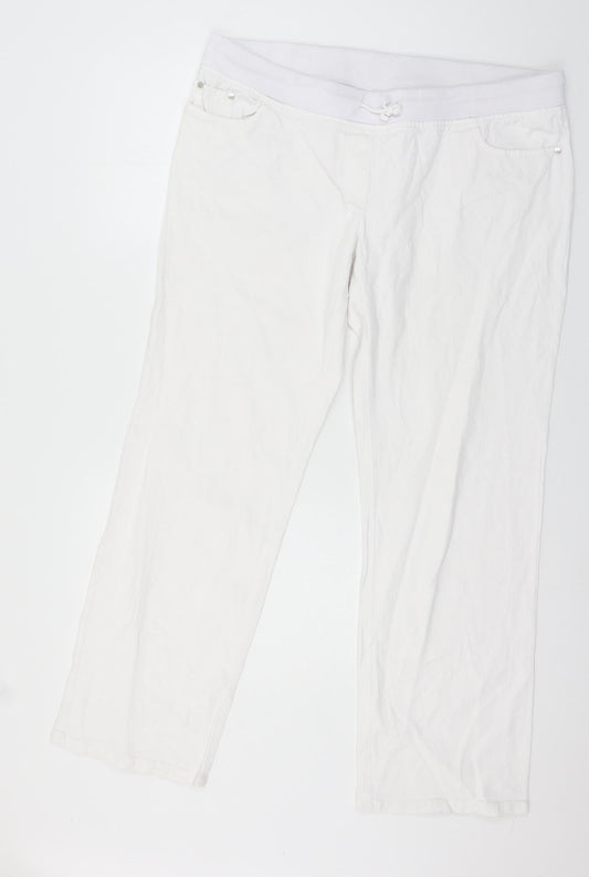 Preworn Womens White  Denim Straight Jeans Size 40 in L30 in