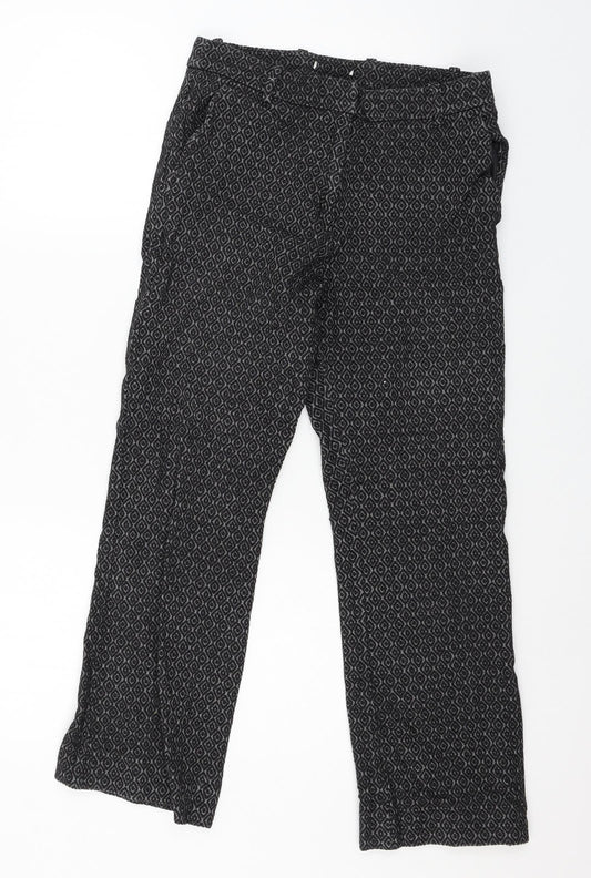H&M Womens Black Geometric  Trousers  Size 28 in L24 in
