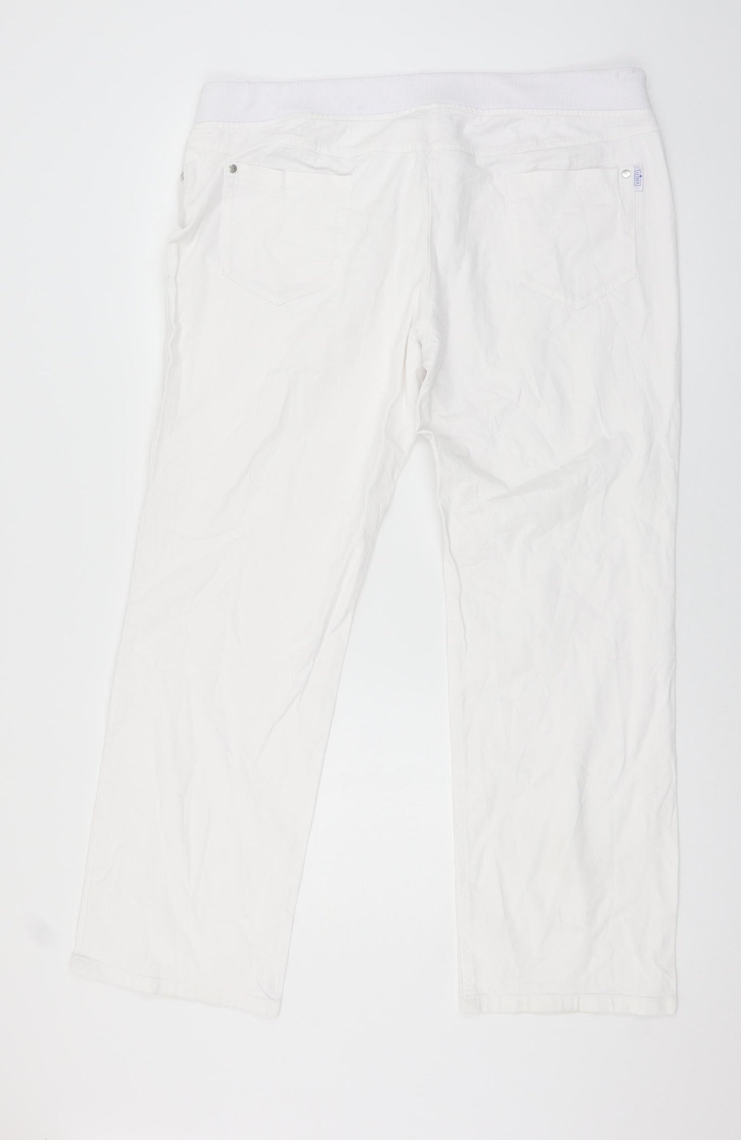 Preworn Womens White  Denim Wide-Leg Jeans Size 40 in L29 in