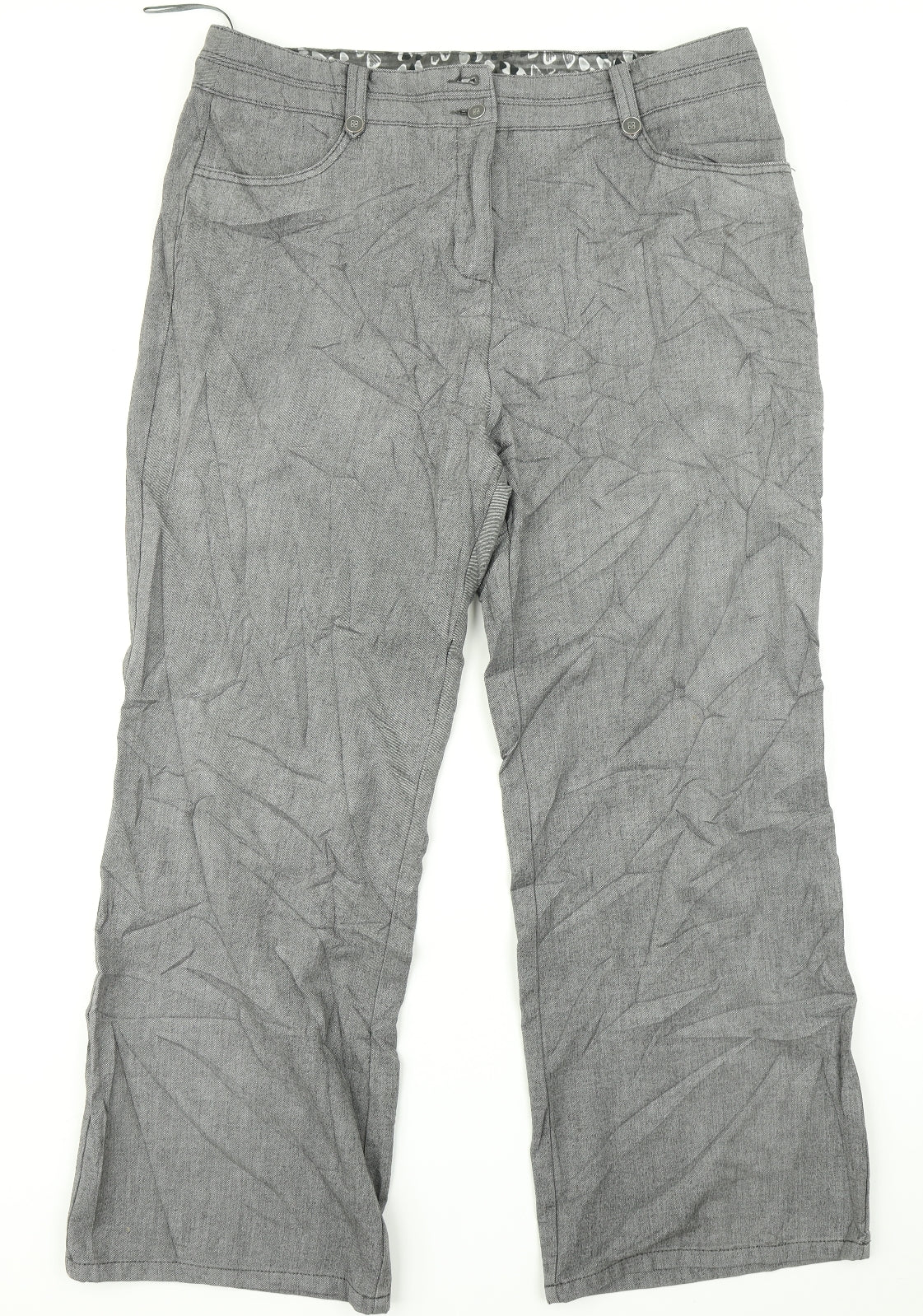 Per Una Womens Grey   Dress Pants Trousers Size 18 L26 in