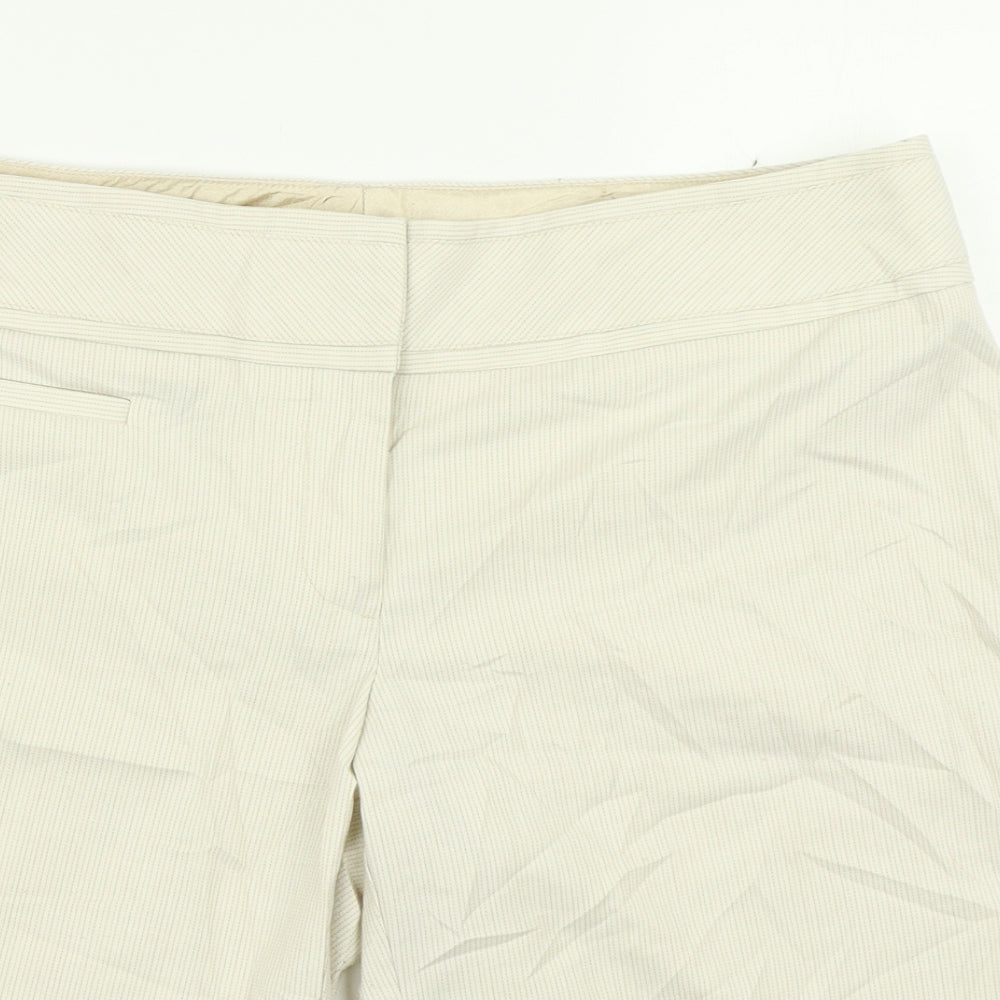 Studio Y Womens Beige Striped  Chino Shorts Size 36 in