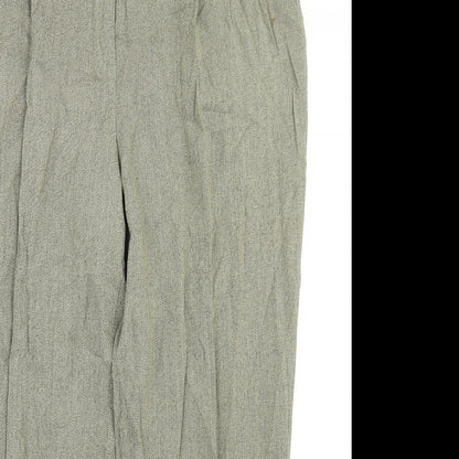 Close-up detail of Basler Woman's Green sage Trousers, size 20.