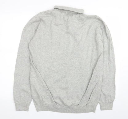 Back view of ACW 58 men’s grey polo, size L
