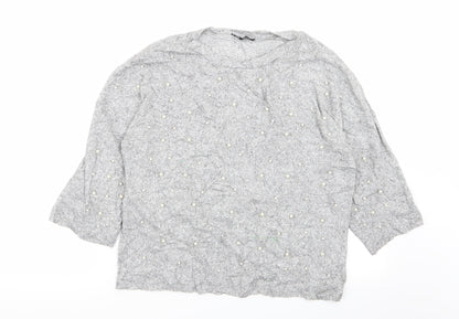 Zara Womens Grey Polka Dot  Pullover Jumper Size S