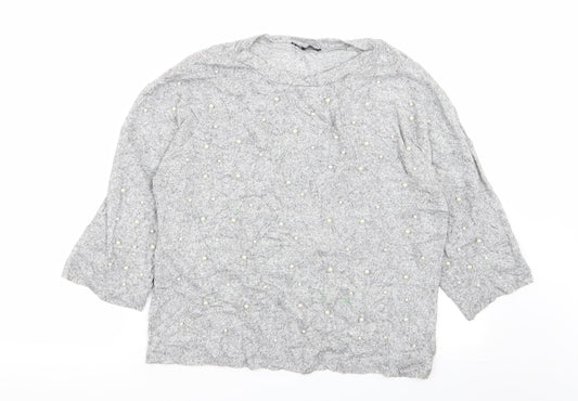 Zara Womens Grey Polka Dot  Pullover Jumper Size S