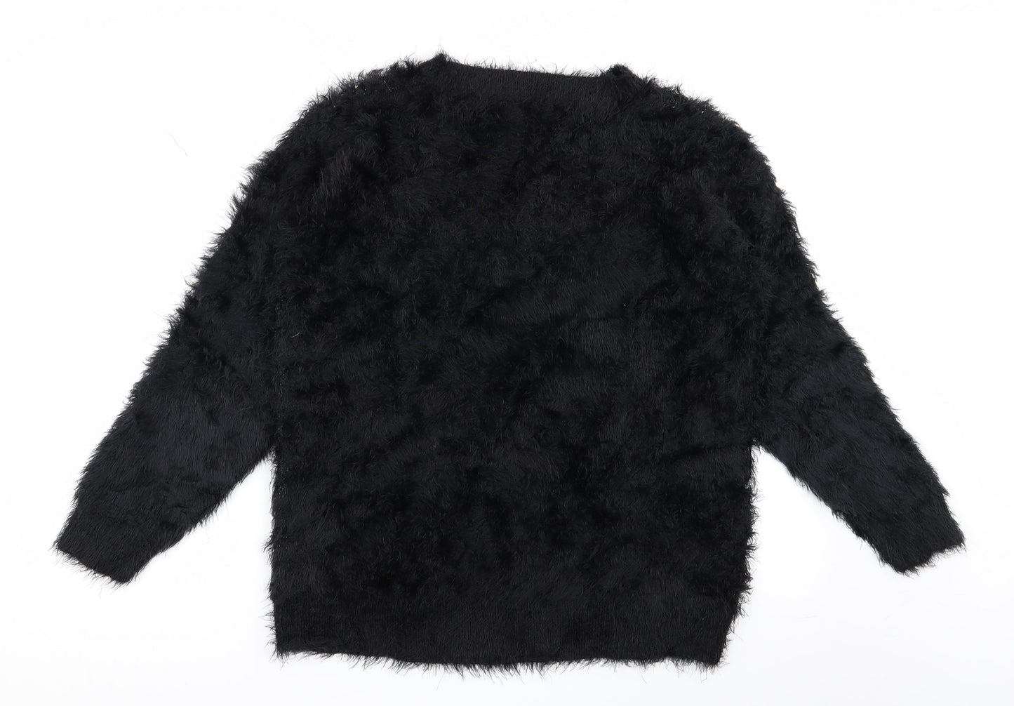 lookagain Womens Black   Pullover Jumper Size 8  - star detail