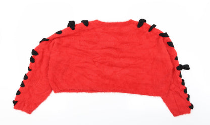 Back view of Missguided women’s red jumper, size M
