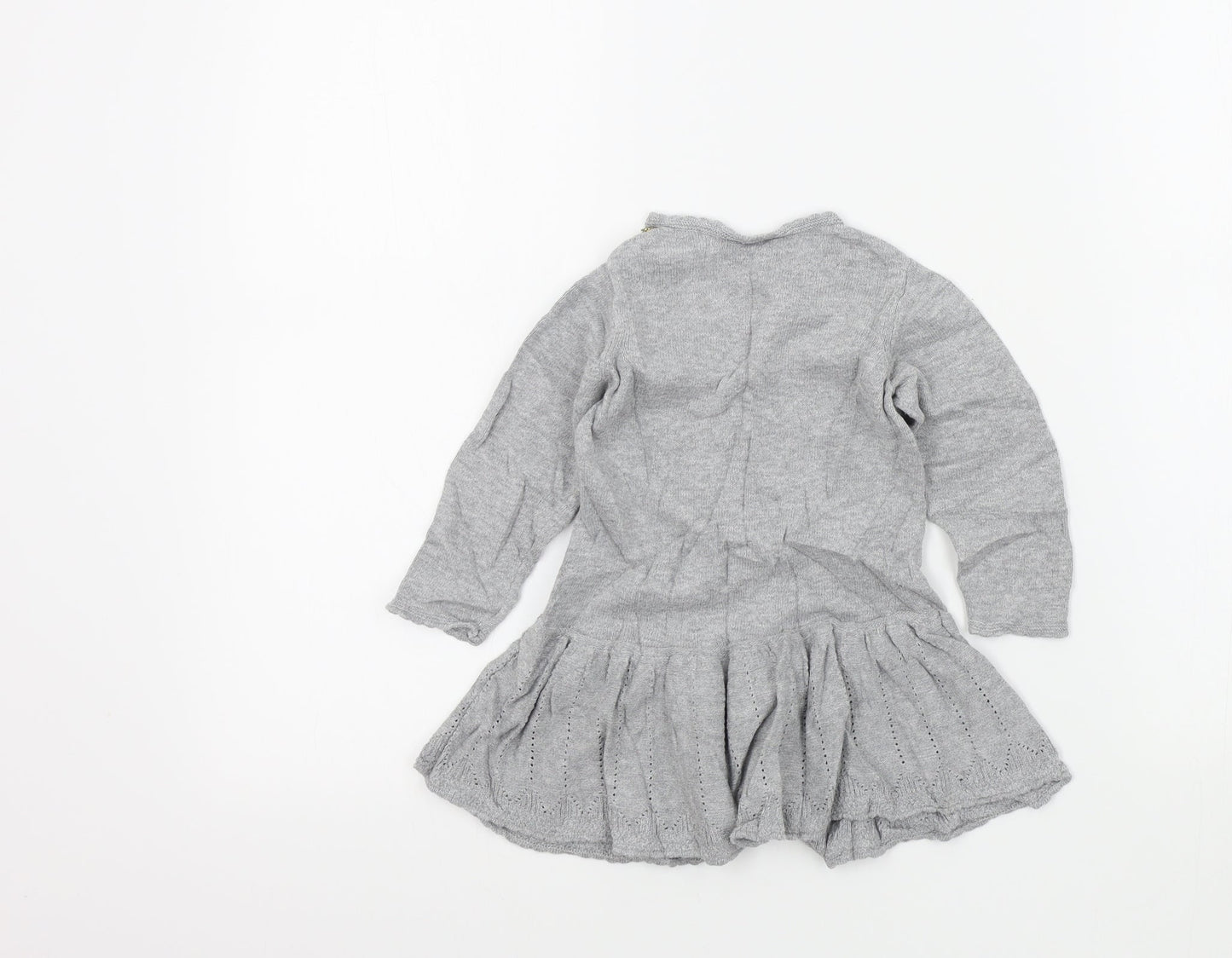Lindex Girls Grey Colourblock  Fit & Flare  Size 9-12 Months