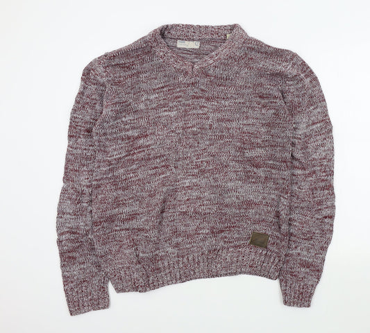 solid Mens Purple   Pullover Jumper Size L