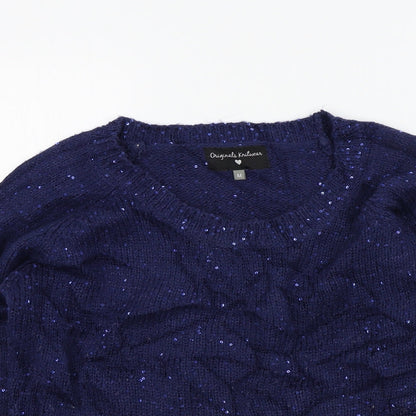 Close-up detail of ORIGINALS women’s blue jumper, size M