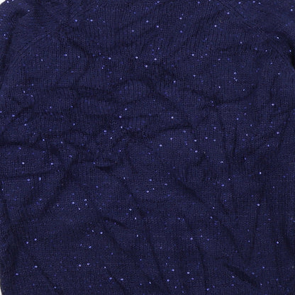 Brand and care label for ORIGINALS women’s blue jumper, size M
