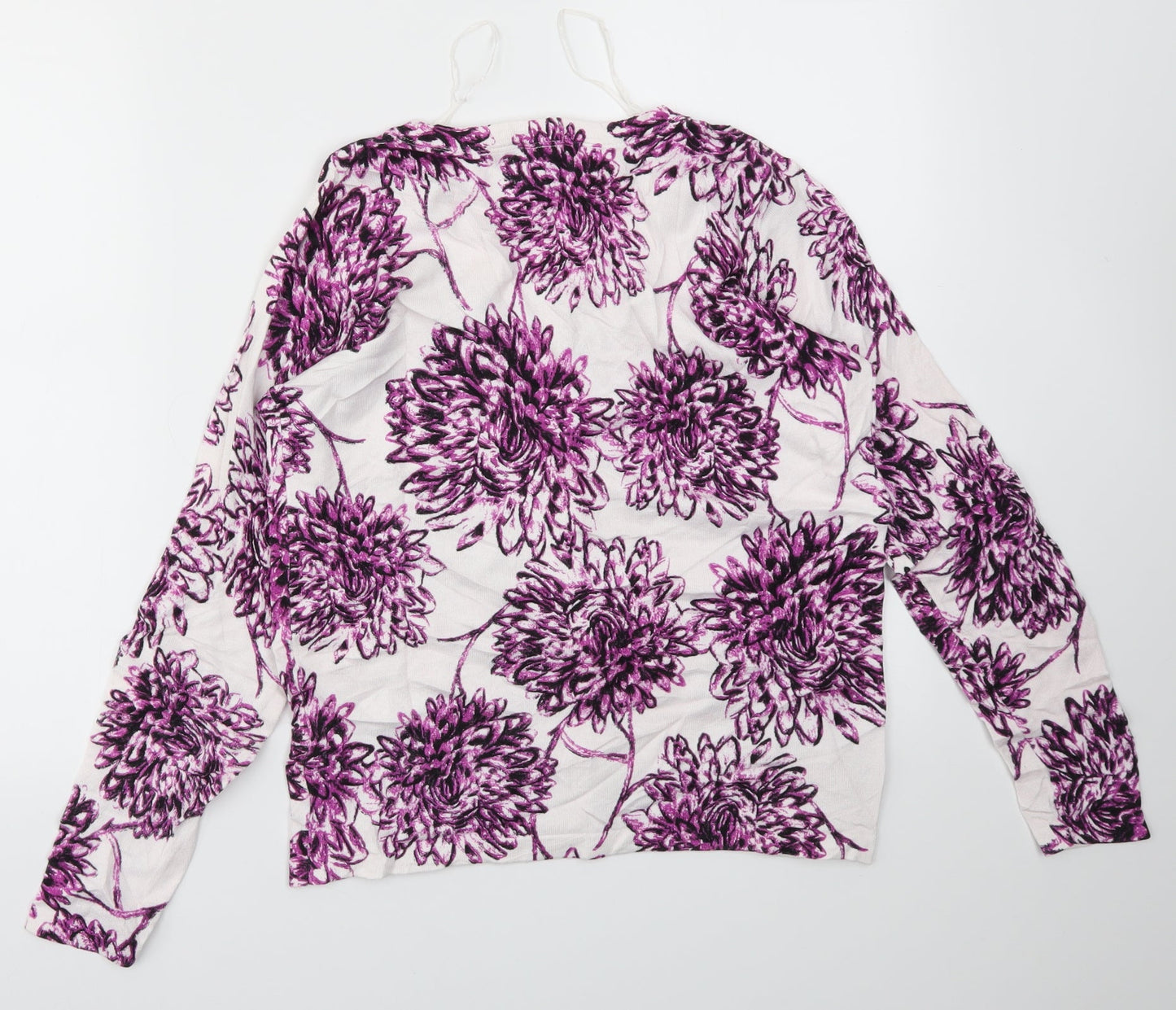 Matalan Womens Purple Floral  Cardigan Jumper Size 10