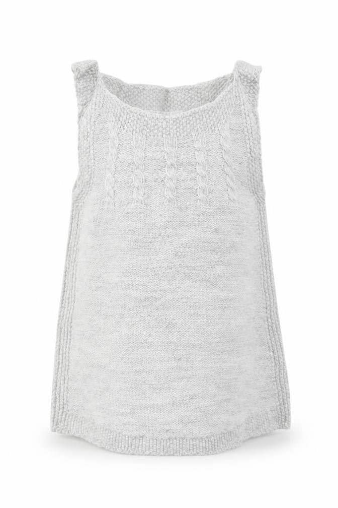 Front view of F&F girls’ grey jumper dress, size 9-12, months