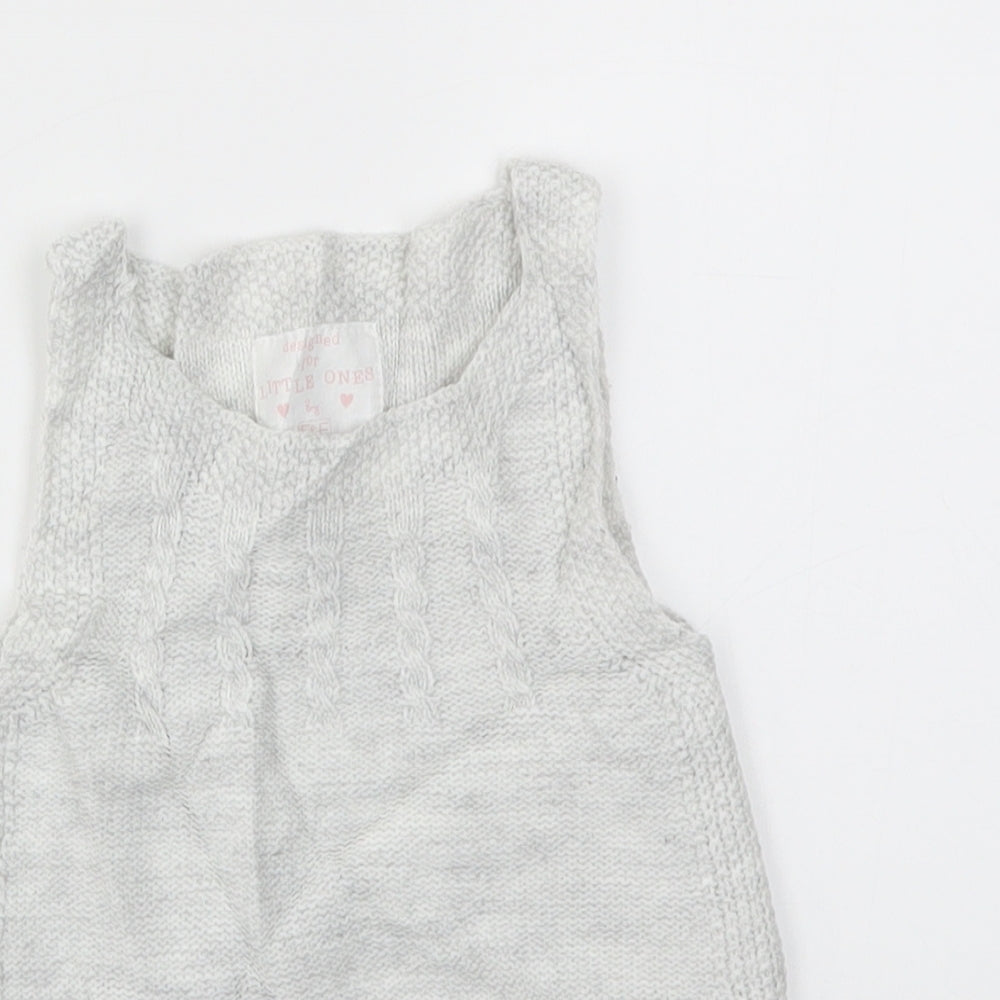 Close-up detail of F&F girls’ grey jumper dress, size 9-12, months