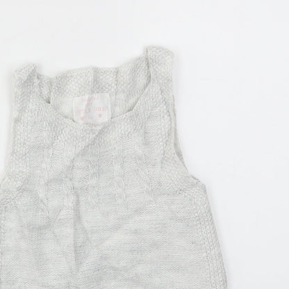 Close-up detail of F&F girls’ grey jumper dress, size 9-12, months