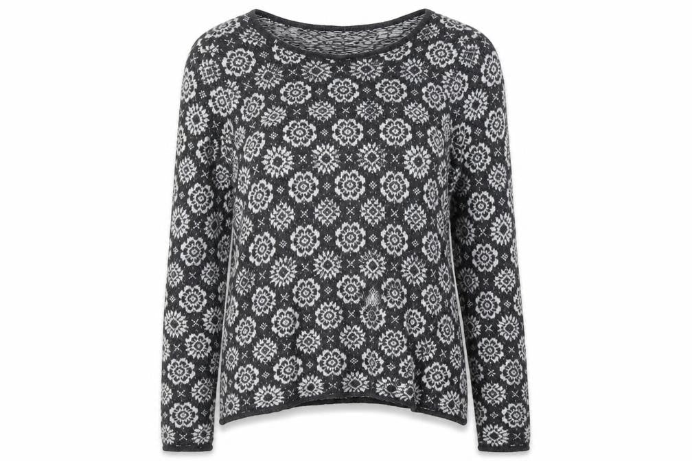 H&M Womens Grey Floral  Pullover Jumper Size M