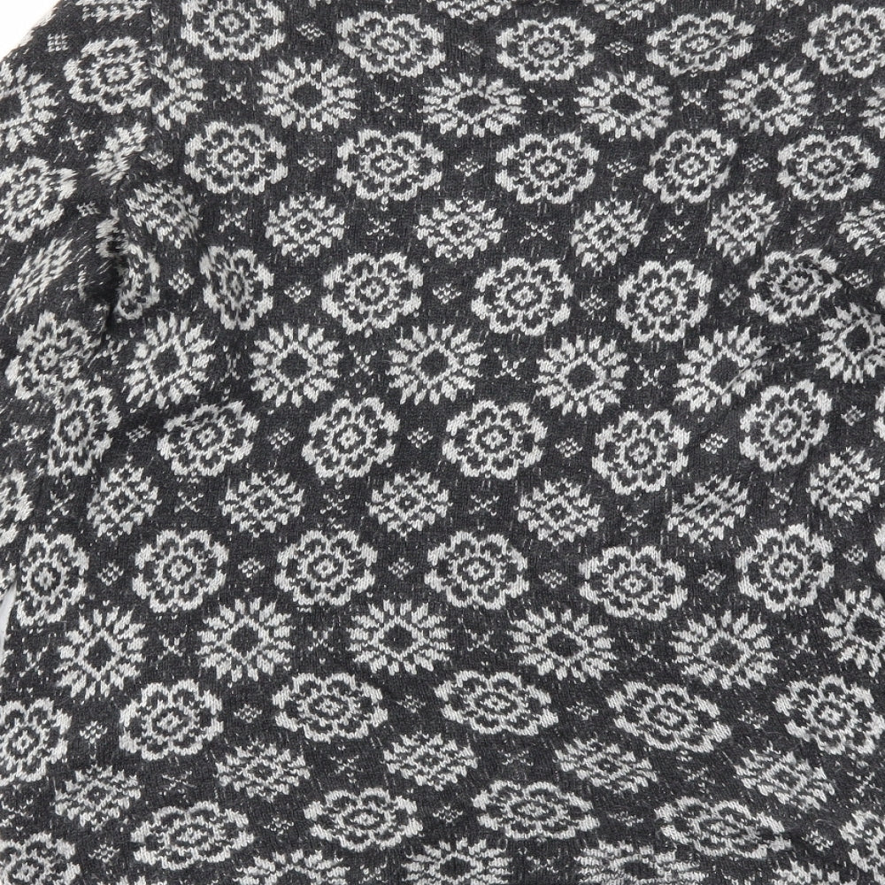 H&M Womens Grey Floral  Pullover Jumper Size M