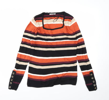 Tu Womens Multicoloured Striped  Pullover Jumper Size 14