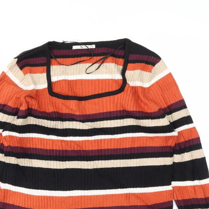 Tu Womens Multicoloured Striped  Pullover Jumper Size 14
