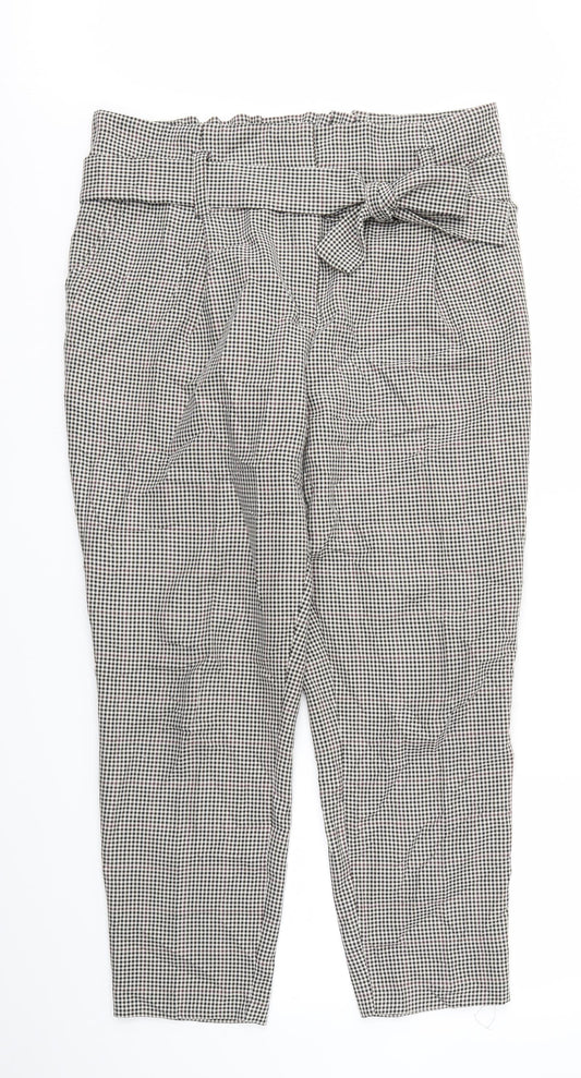 Dorothy Perkins Womens Grey Check  Trousers  Size 16 L28 in