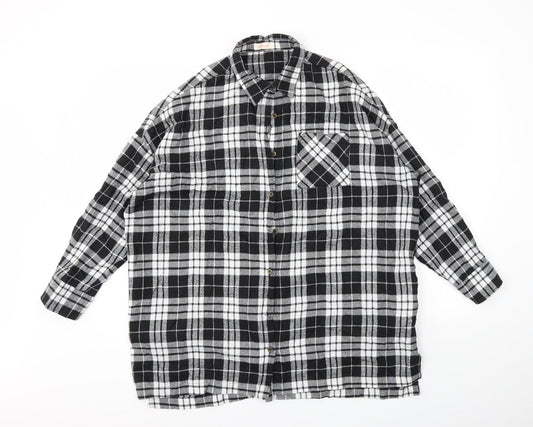 RISETTE Womens Black Check  Basic Button-Up Size S