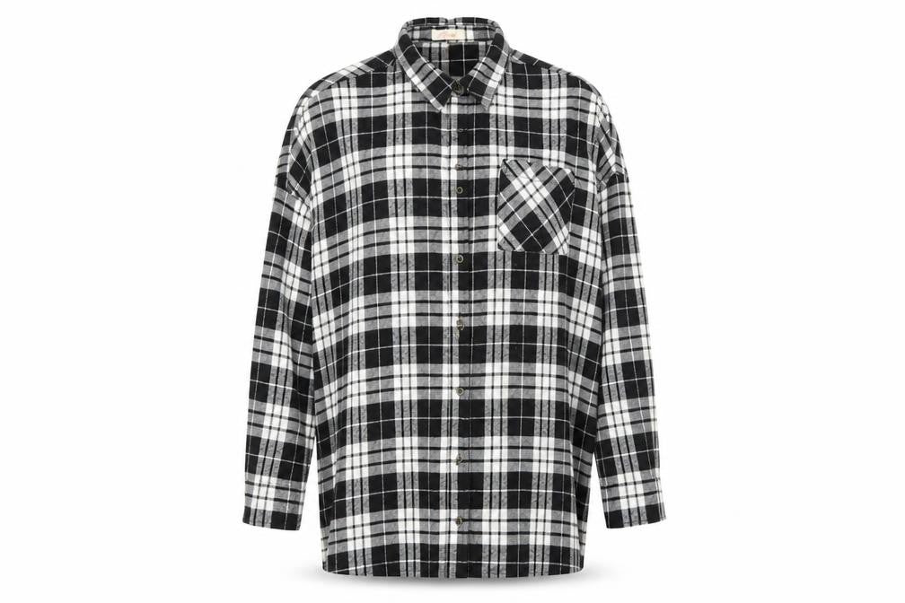 RISETTE Womens Black Check  Basic Button-Up Size S