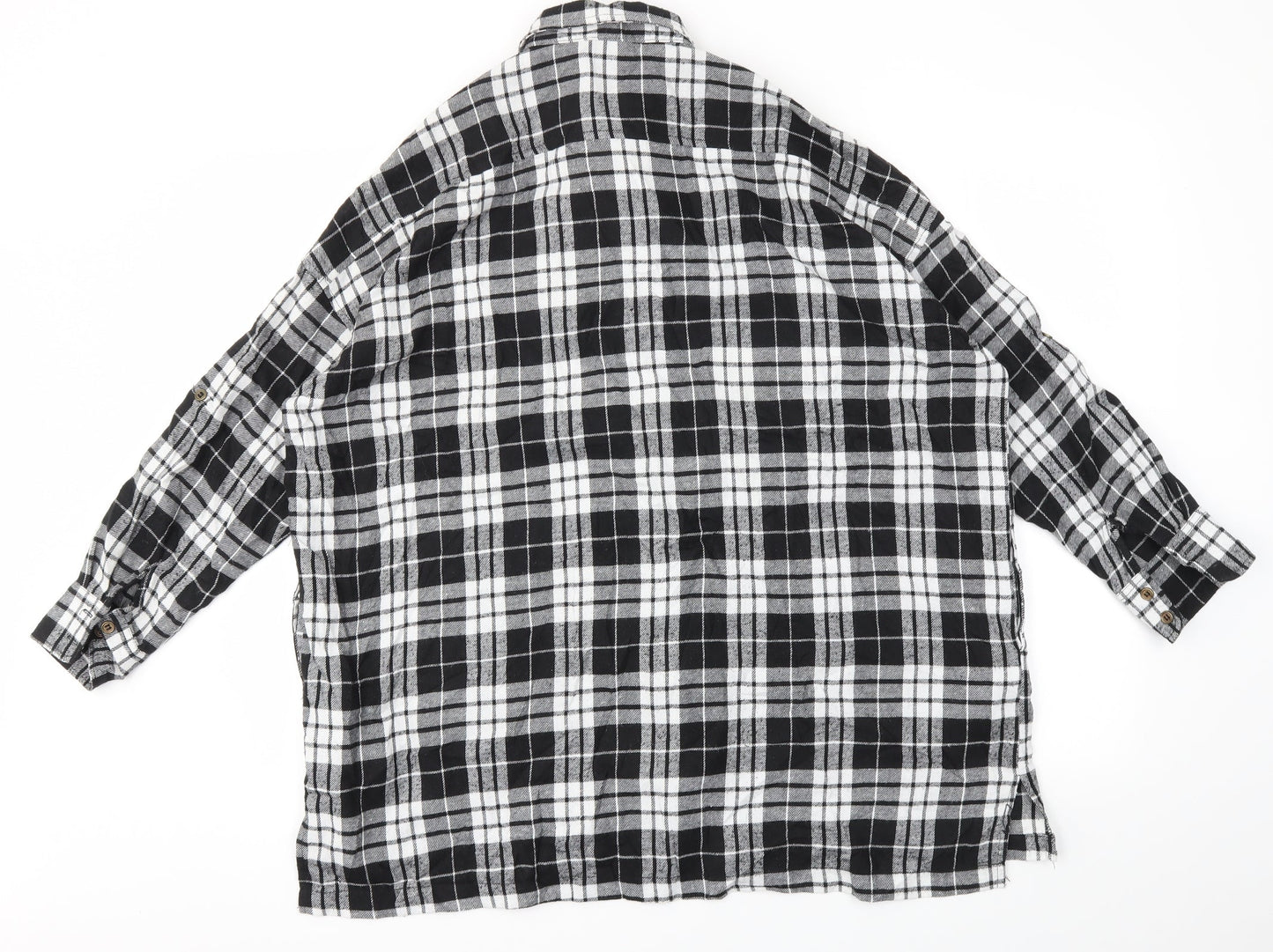RISETTE Womens Black Check  Basic Button-Up Size S